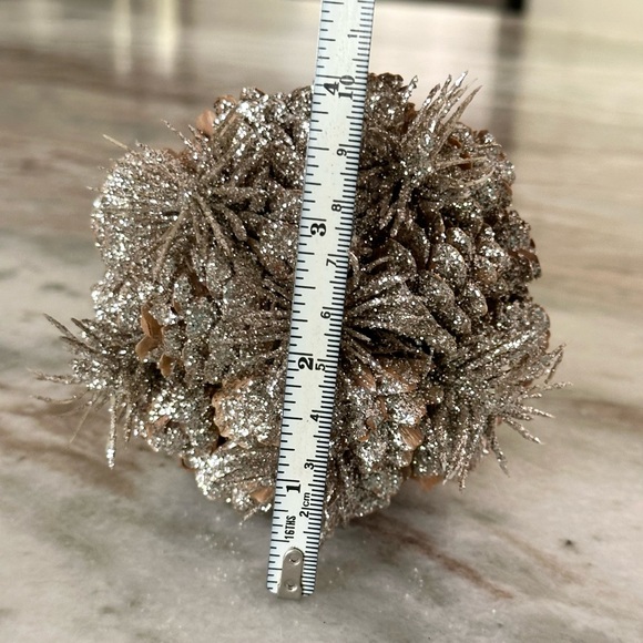 Silver Glitter Decorative Pinecone Acorn - Holiday Christmas Decor - Picture 9 of 9
